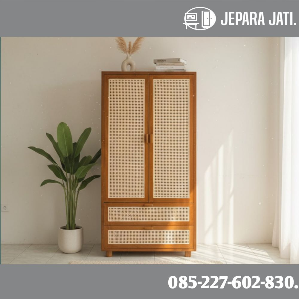 Lemari Jati 2 Pintu Minimalis